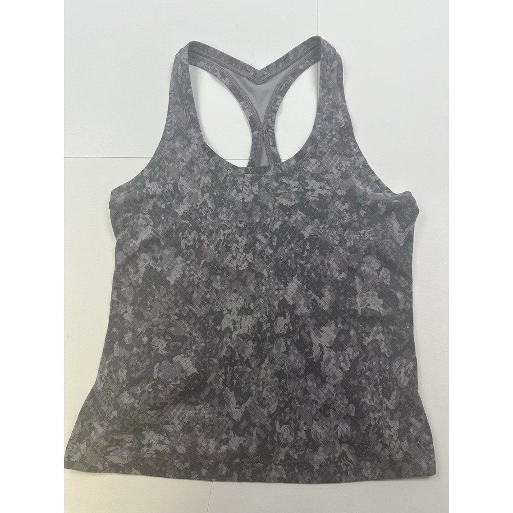 Lululemon Tank Top Womens Small Grey Snakeskin Scoop Neck Shirt Racerback